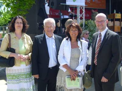 Jubilumsfest 40 Jahre Erlensee (von links: Bianca Nimbler, Aloys Lenz, Birgit Behr, Dr. Peter Tauber) - Jubiläumsfest 40 Jahre Erlensee (von links: Bianca Nimbler, Aloys Lenz, Birgit Behr, Dr. Peter Tauber)