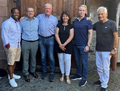 von links: John Ennin, Stefan Erb, Frank Lortz, Birgit Behr, Jannick Marquardt, Aloys Lenz