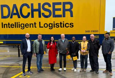 CDU-Fraktion Erlensee zu Besuch bei Dachser-Logistics am 09.10.2024 (von links: Speditionsleiter Herr Trobach, Michael Reising, Standortleiterin Frau Tichtiben, Horst Pabst, John Ennin, Walter Stolper, Betriebsleiter Herr Karunaretnam)