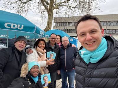 Wahlstand am 15.02.2025 mit Pascal Reddig zur Bundestagswahl 2025