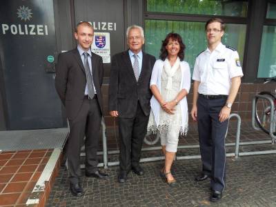 Polizeistation Erlensee (von links: Max Schad, Aloys Lenz, Birgit Behr und Rainer Kraus)
