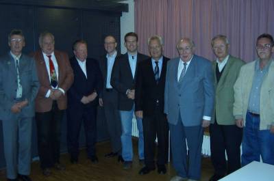 Mitgliederhauptversammlung 2008 (4. bis 8. von links: Dr. Peter Tauber, Tom Zeller, Aloys Lenz, Bernhard Deneke, Werner Cwielong)
