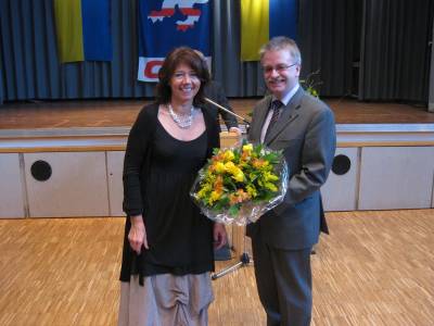 Neujahrsempfang am 22.01.2012: Vorsitzende Birgit Behr und Europaabgeordneter Michael Gahler