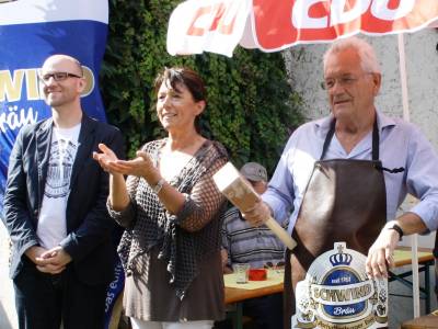 Schwarzbierfest am 11. und 12.08.2012 (von links: Dr. Peter Tauber MdB, Birgit Behr, Aloys Lenz MdL)