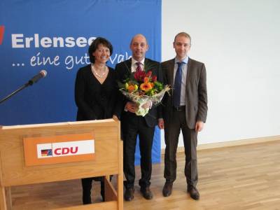 Neujahrsempfang am 13.01.2013: Vorsitzende Birgit Behr, Ehemaliger Landtagsabgeordneter Gottfried Milde und Fraktionsvorsitzender Max Schad