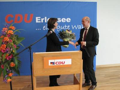 Neujahrsempfang am 13.01.2013: Vorsitzende Birgit Behr und Ehemaliger Landtagsabgeordneter Gottfried Milde