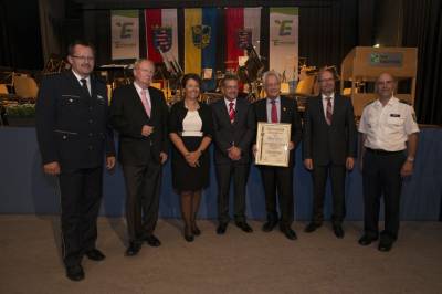 Landespolizeiorchester Hessen beim Konzert in der Erlenhalle am 29.08.2014 mit Ernennung von Aloys Lenz zum Ehrenbrger der Stadt Erlensee