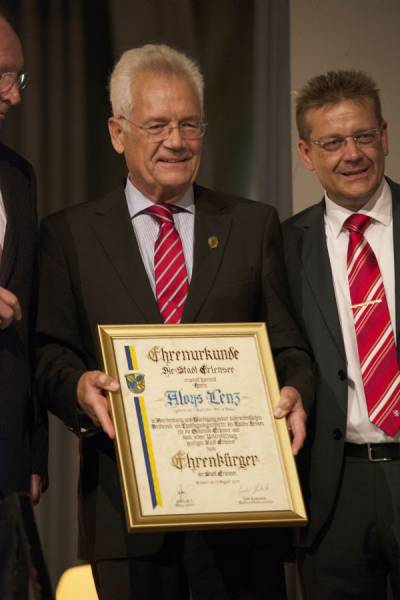 Landespolizeiorchester Hessen beim Konzert in der Erlenhalle am 29.08.2014 mit Ernennung von Aloys Lenz zum Ehrenbrger der Stadt Erlensee