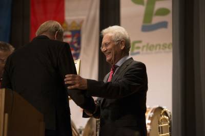 Landespolizeiorchester Hessen beim Konzert in der Erlenhalle am 29.08.2014 mit Ernennung von Aloys Lenz zum Ehrenbrger der Stadt Erlensee