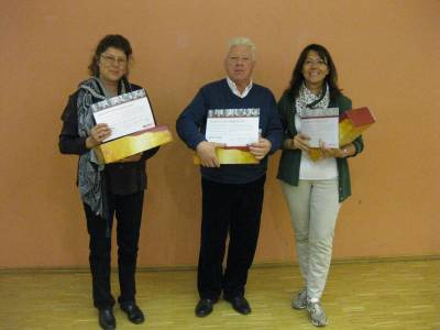 Mitgliederhauptversammlung am 26.10.2017 (von links: Birgit Pichon, Reinhard Mller, Birgit Behr)