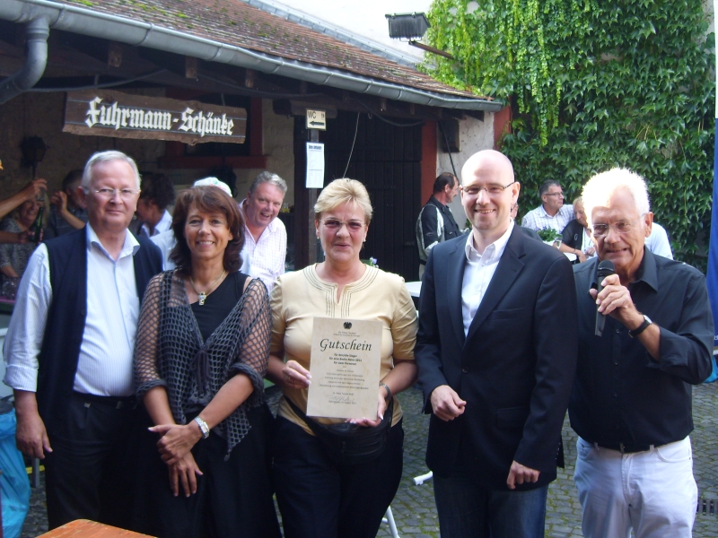 von links: Werner Cwielong, Birgit Behr, die Gewinnerin Jutta Keim, Dr. Peter Tauber MdB, Aloys Lenz MdL