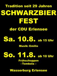 CDU Erlensee ldt zum Schwarzbierfest ein